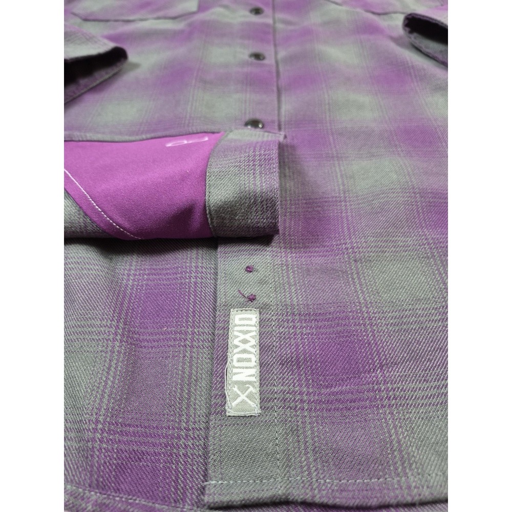 Dixxon Flannel Company Shirt Womens 2X Purple Grey Plaid Snap Reign Western - Picture 6 of 15
